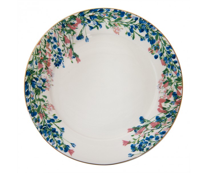 Porcelánový dezertní talíř s květy Floweries - Ø 21*2 cm