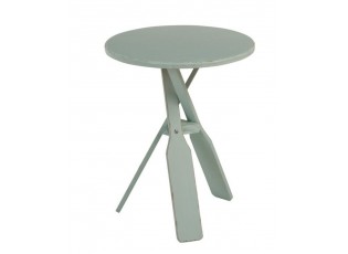 Modrý dřevěný odkládací stolek s pádly Paddles - Ø 45*56cm