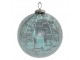 Tyrkysová antik skleněná vánoční ozdoba koule - Ø12*12 cm