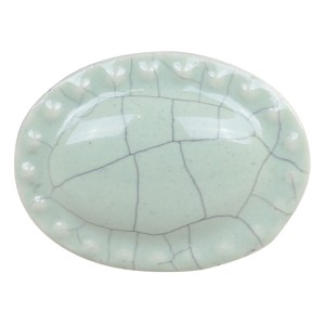Bílá antik porcelánová úchytka s popraskáním Craez - 4*3 cm
