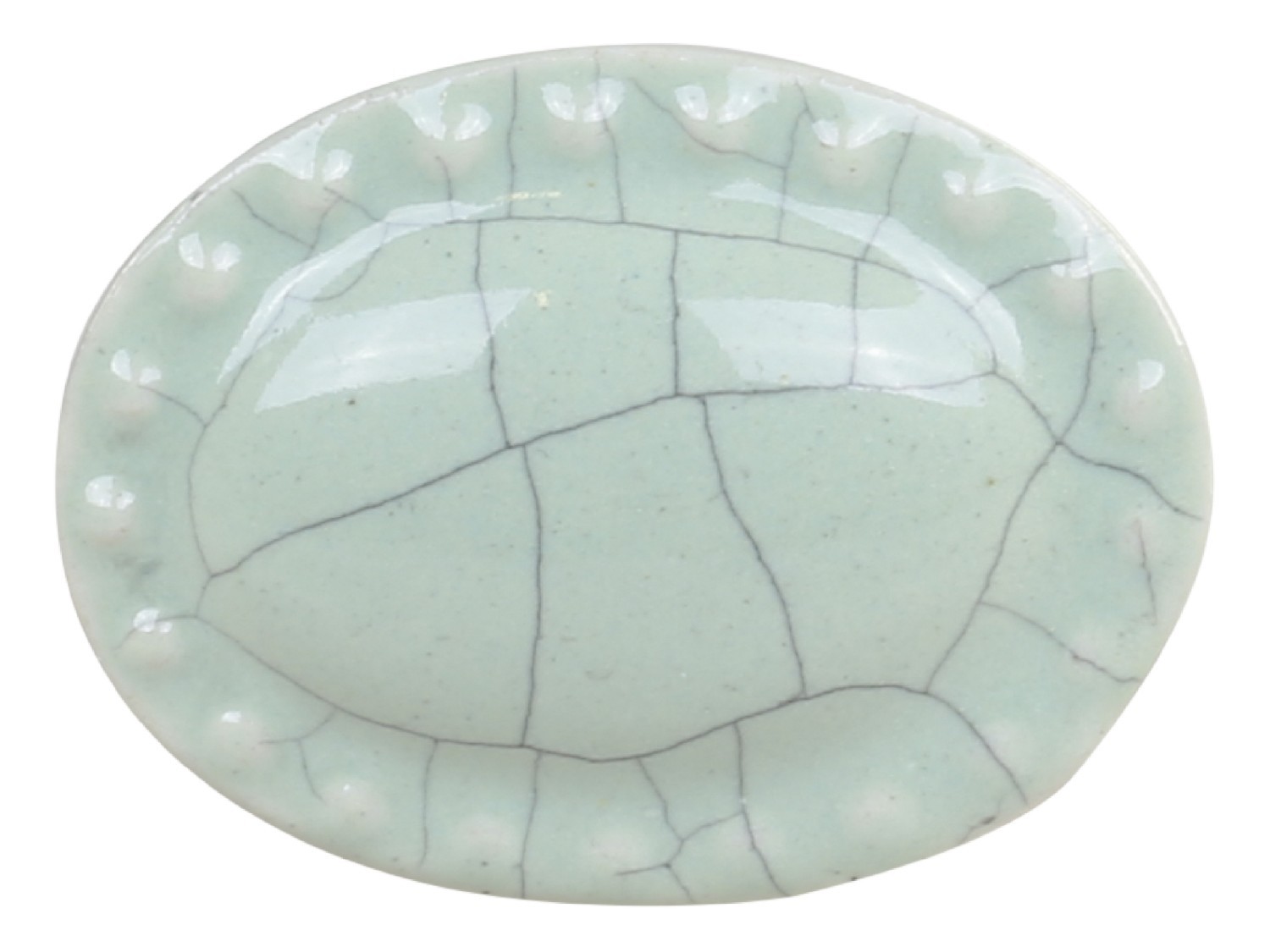 Zelená antik porcelánová úchytka s popraskáním Craez - 4*3 cm 39052221(39522-21)
