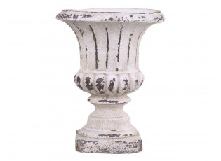 Krémový antik obal na květináč/ váza s patinou - Ø 23*30cm