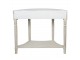 Bílý antik půlkruhový stůl ke zdi Fiené - 100*40*84 cm