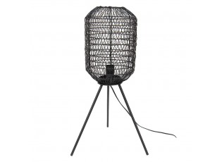 Černá antik drátěná stolní lampa Gione - Ø 21*63 cm E27/max 1*40W