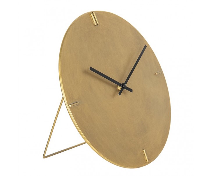 Minimalistické bronzové antik stolní hodiny Rhea – Ø 30*3 cm / 1*AA