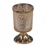Zlatý antik skleněný svícen na noze na čajovou svíčku - Ø 5*10 cm Barva: zlatá antikMateriál: skloHmotnost: 0,14 kg