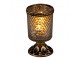 Zlatý antik skleněný svícen na čajovou svíčku - Ø 5*10 cm