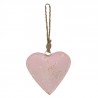 Růžové závěsné kovové srdce se zdovením Heartic - 18*2*18 cmBarva: růžová, krémová antikMateriál: kovHmotnost: 0,09 kg