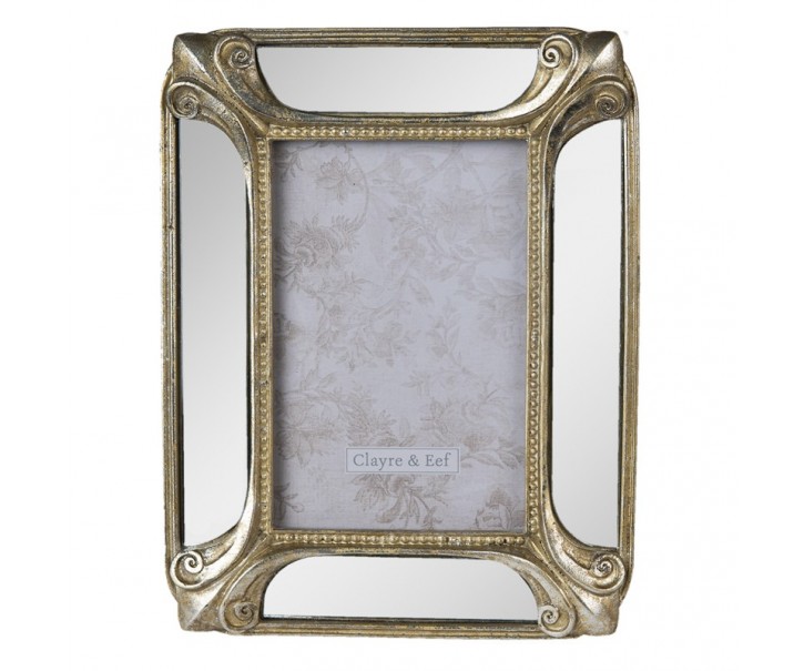 Zlatý antik fotorámeček se zrcadlem - 20*2*25 cm / 13*18 cm