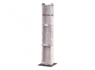 Dřevěný bílý antik stojan na toaletní papír Brick Moulds - 14*8*82 cm