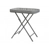 Zinkový antik kovový skládací stolek se zdobením Edgio - 54*39*59 cm Barva: zinková antik s patinou a odřenímMateriál: kov