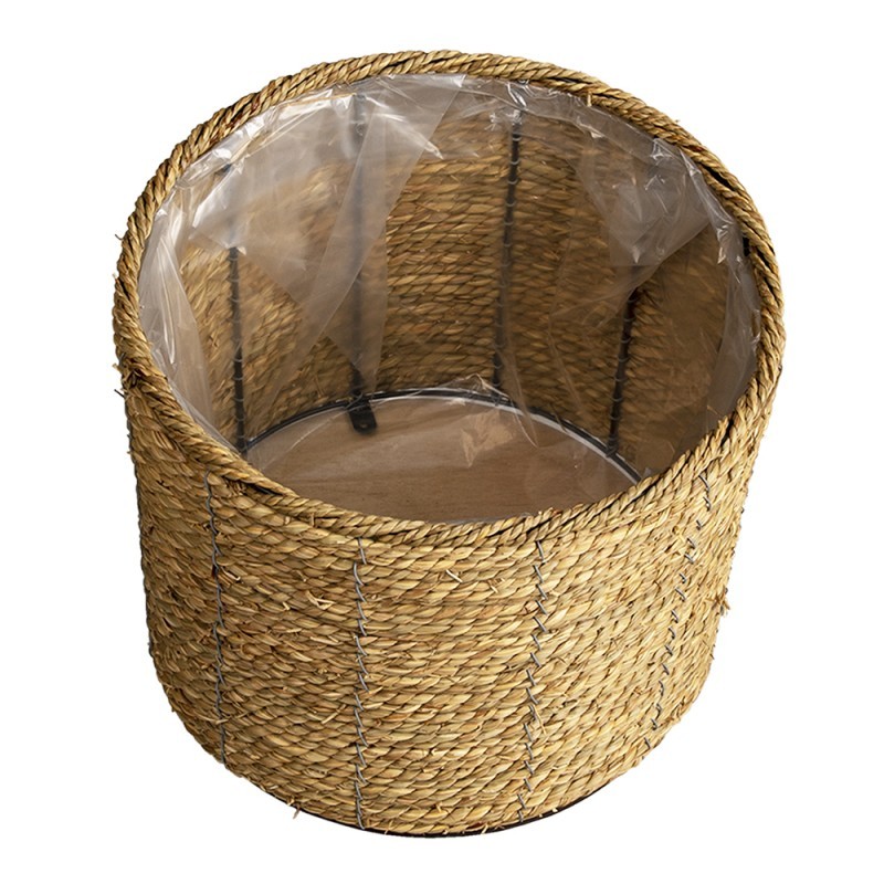 Pletený přírodní obal na květinu L - Ø 30*23 cm