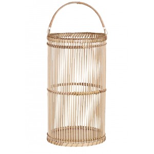 Přírodní dřevěná lucerna Bamboo - Ø20*36 cm