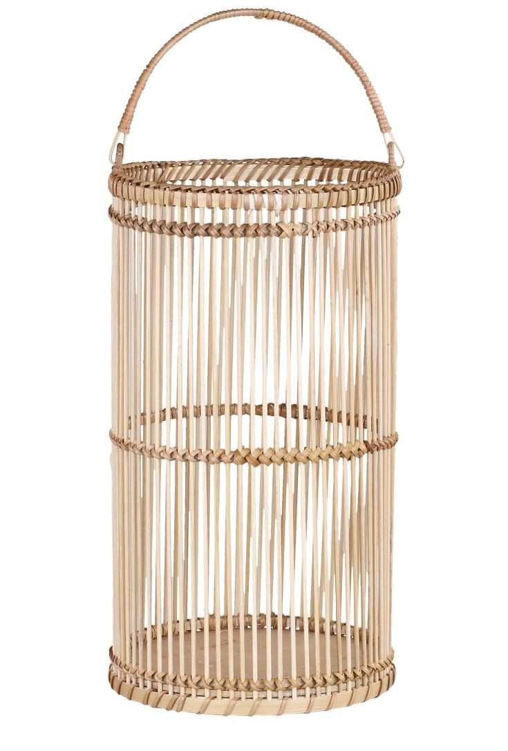Přírodní dřevěná lucerna Bamboo - Ø20*36 cm