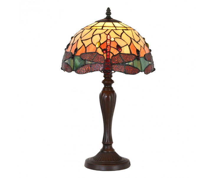 Stolní Tiffany lampa Dragonfly Yellow - Ø 30*53 cm E27/max 1*60W Clayre & Eef