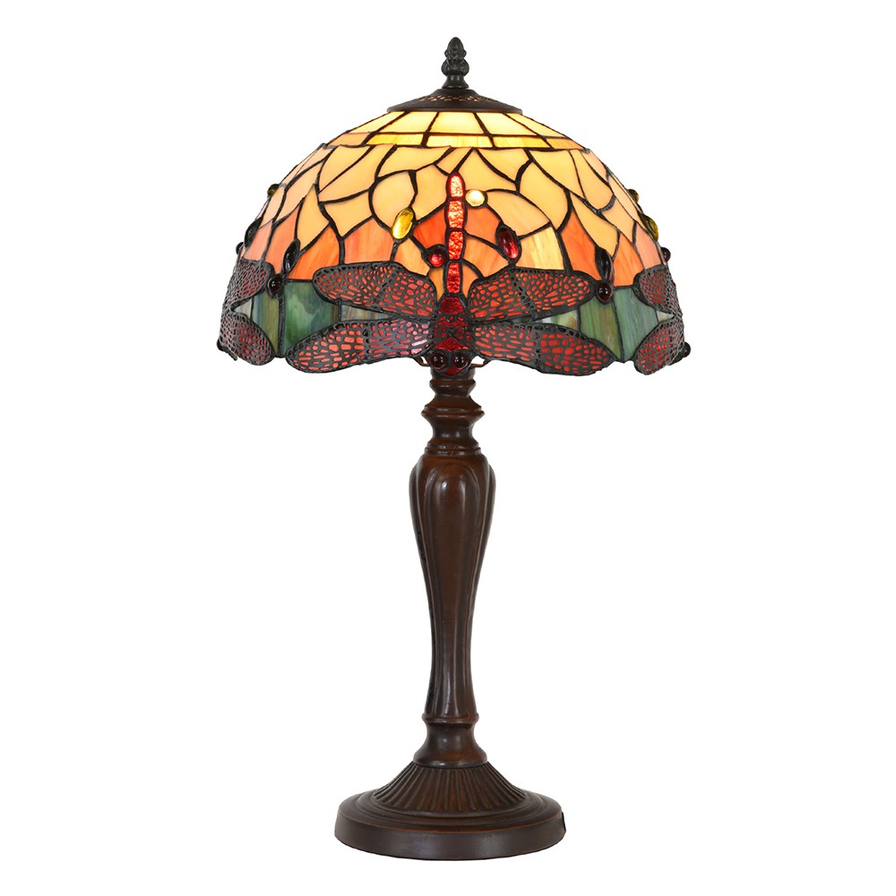 Levně Stolní Tiffany lampa Dragonfly Yellow - Ø 30*53 cm E27/max 1*60W 5LL-9347