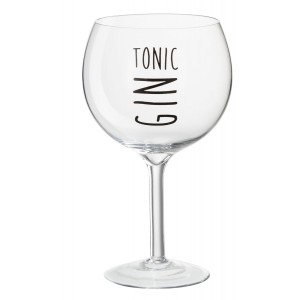 Sklenička s černým nápisem Gin Tonic - Ø12*22cm/880ml