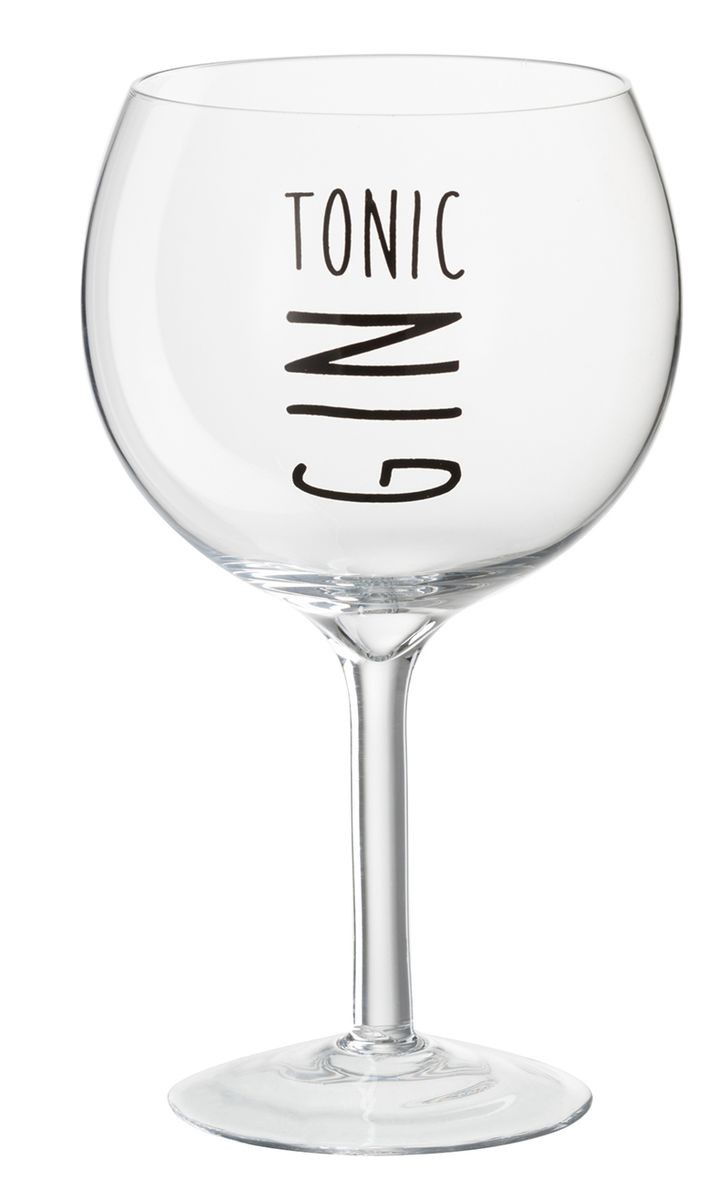 Sklenička s černým nápisem Gin Tonic - Ø12*22cm/880ml
