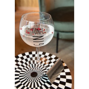 Sklenička s černým nápisem Gin Tonic - Ø12*22cm/880ml