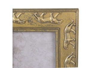 Zlatý antik fotorámeček s pumou - 18*2*23 cm / 10*15 cm