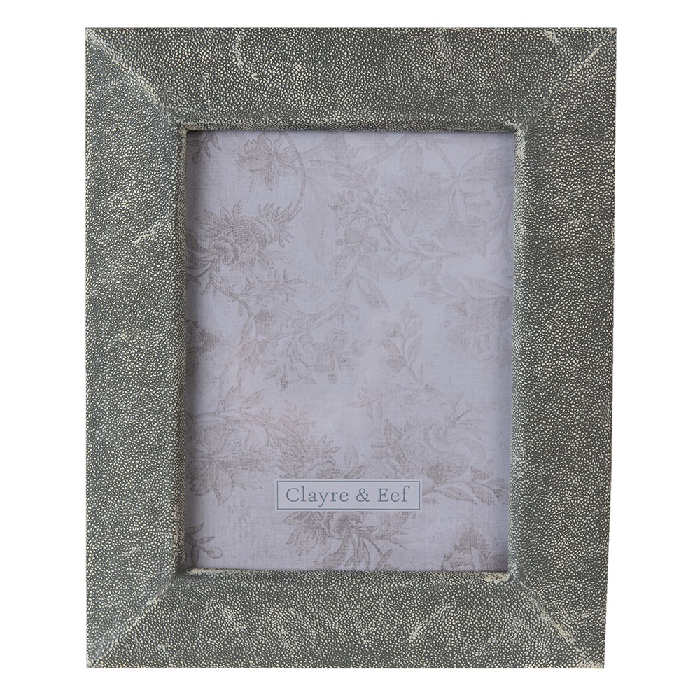 Šedý antik fotorámeček s plastickým okrajem - 23*2*28 cm / 15*20 cm