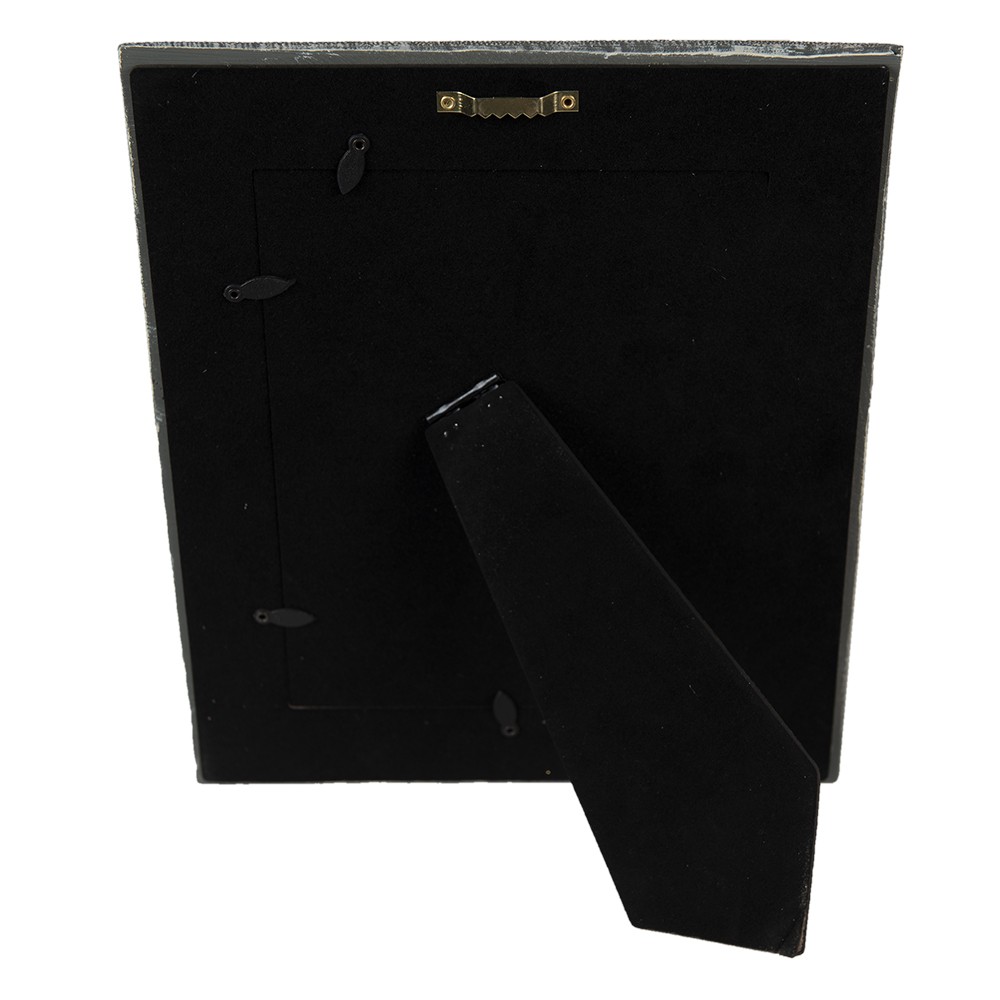 Šedý antik fotorámeček s plastickým okrajem - 23*2*28 cm / 15*20 cm