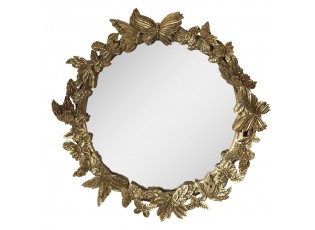 Zlaté antik nástěnné zrcadlo - Ø 34*5 cm