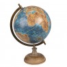 Modrý dekorativní glóbus na dřevěném podstavci Globe  - 22*22*37 cmBarva: modrá/ hnědáMateriál: dřevo/ kovHmotnost: 0,585 kg