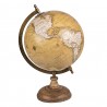 Hnědý dekorativní glóbus na dřevěném podstavci Globe - 22*22*37 cm Barva: žlutá/ hnědáMateriál: dřevo/ kovHmotnost: 0,585 kg