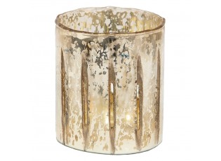 Zlatý skleněný svícen na čajové svíčky - Ø 11*13 cm
