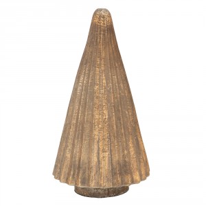 Bronzová antik skleněná vánoční dekorace strom Christmas Tree - Ø 15*32 cm
