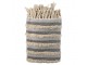 Béžovo-šedý bavlněný pléd s třásněmi - 125*150 cm