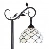 Bílá stojací Tiffany lampa kamínky TransparentEye - 36*25*152 cm E27/max 1*60WBarva: hnědá/bílá/černáMateriál: opálové sklo / Polyresin/ kovHmotnost: 6,7 kg