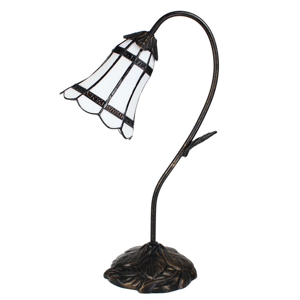 Stolní Tiffany lampa hnědé pruhy BrownLine - 30*17*48 cm E14/max 1*25W