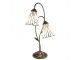 Stolní Tiffany lampa 2 stínidla hnědé kamínky BrownEye - 35*18*61 cm E14/max 2*25W