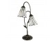 Stolní Tiffany lampa 2 stínidla hnědé kamínky BrownEye - 35*18*61 cm E14/max 2*25W