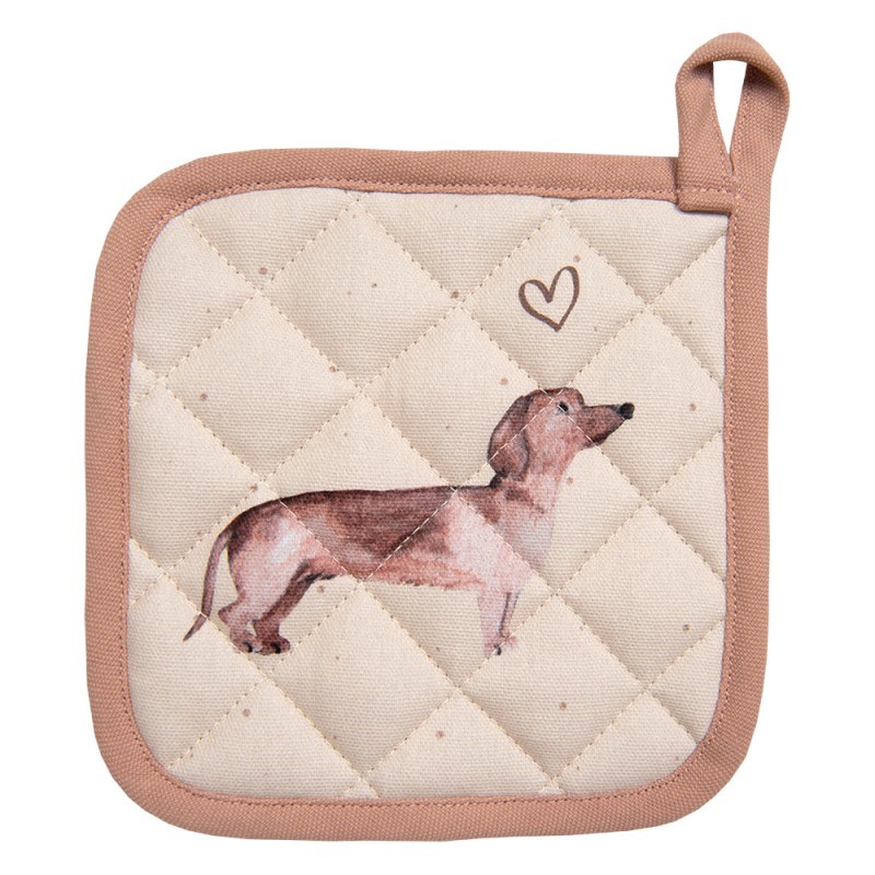 Bavlněná chňapka - podložka s jezevčíkem Dachshund Love - 20*20 cm