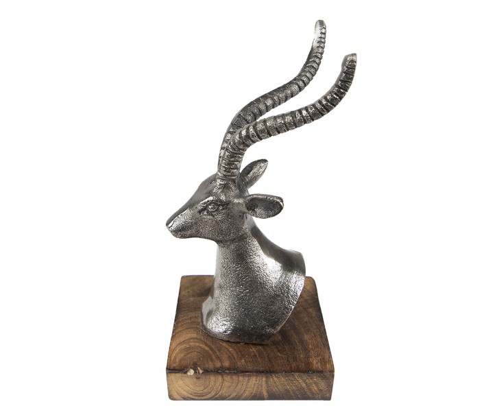 Dekorace Socha Jelen Stříbrná 12*11*21 cm - 12*11*21 cm Clayre & Eef