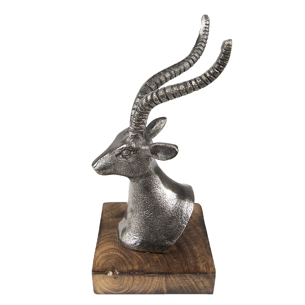 Dekorace Socha Jelen Stříbrná 12*11*21 cm - 12*11*21 cm