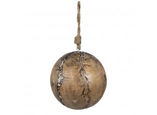 Vánoční dekorace dřevěná koule s popraskáním - Ø 8*8 cm