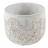 Šedý cementový obal na květináč s lučními květy Wildflowers - Ø 18*14 cm