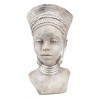 Šedý cementový květináč africká žena - 16*15*29 cm