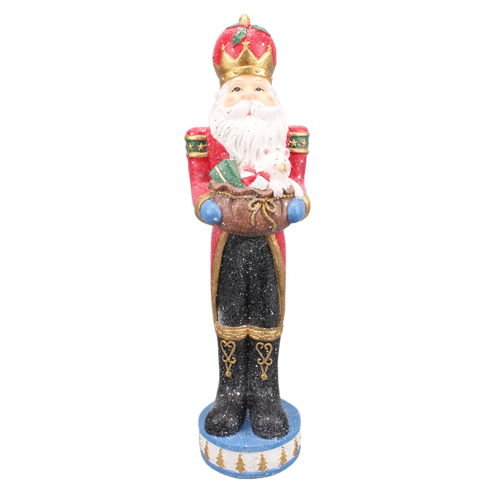 Barevná vánoční dekorace socha Santa jako Louskáček - 22*21*82 cm 5PR0089