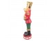 Červeno-zelená vánoční dekorace socha Sob s hvězdou - 24*20*80 cm