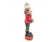 Červeno-zelená vánoční dekorace socha Louskáček s bubínkem - 20*17*65 cm