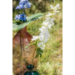 Dekorace umělá bílá květina Delphinium - 10*10*94 cm