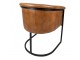 Hnědá kožená jídelní židle ve tvaru křesílka Grionne - 62*60*77 cm