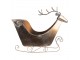 Měděná antik kovová dekorace sáně s jelenem - 54*26*49 cm