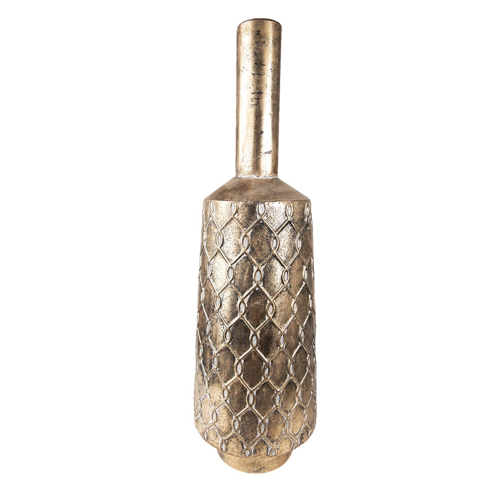 Měděná antik kovová dekorační váza s úzkým hrdlem - Ø 26*79 cm Clayre & Eef