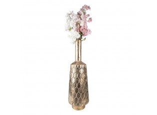 Měděná antik kovová dekorační váza s úzkým hrdlem - Ø 26*79 cm